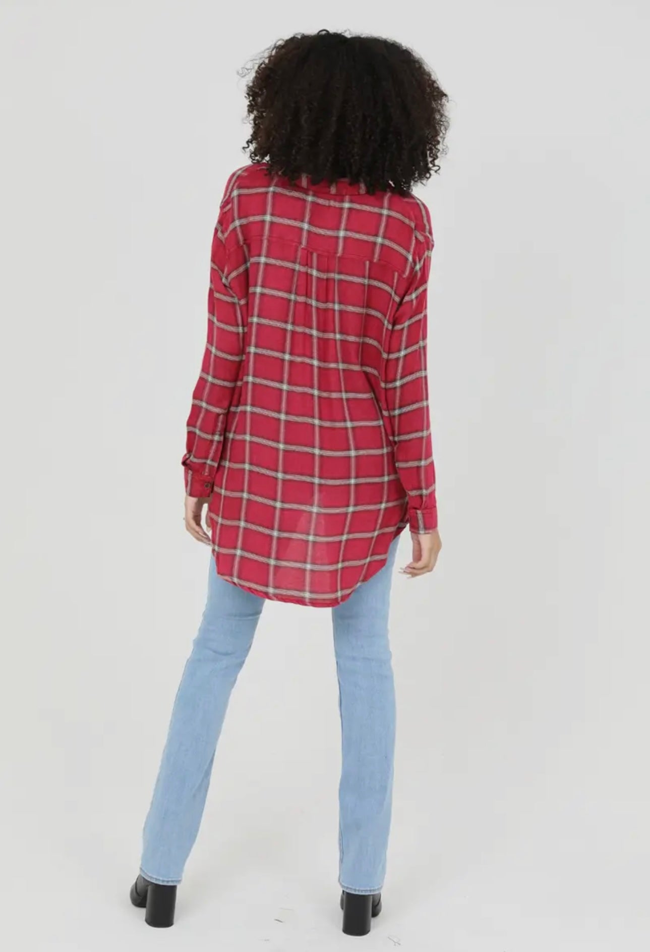 Oversized Plaid Blouse