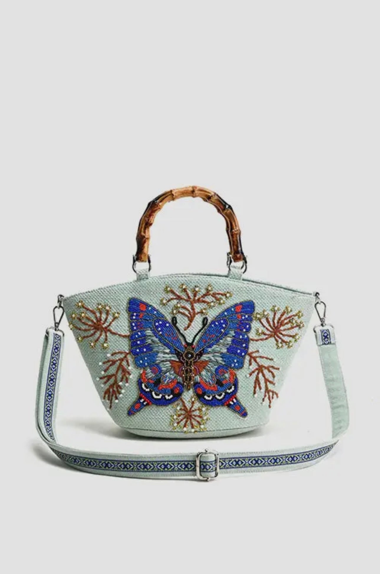 Blue Butterfly Periwinkle Purse