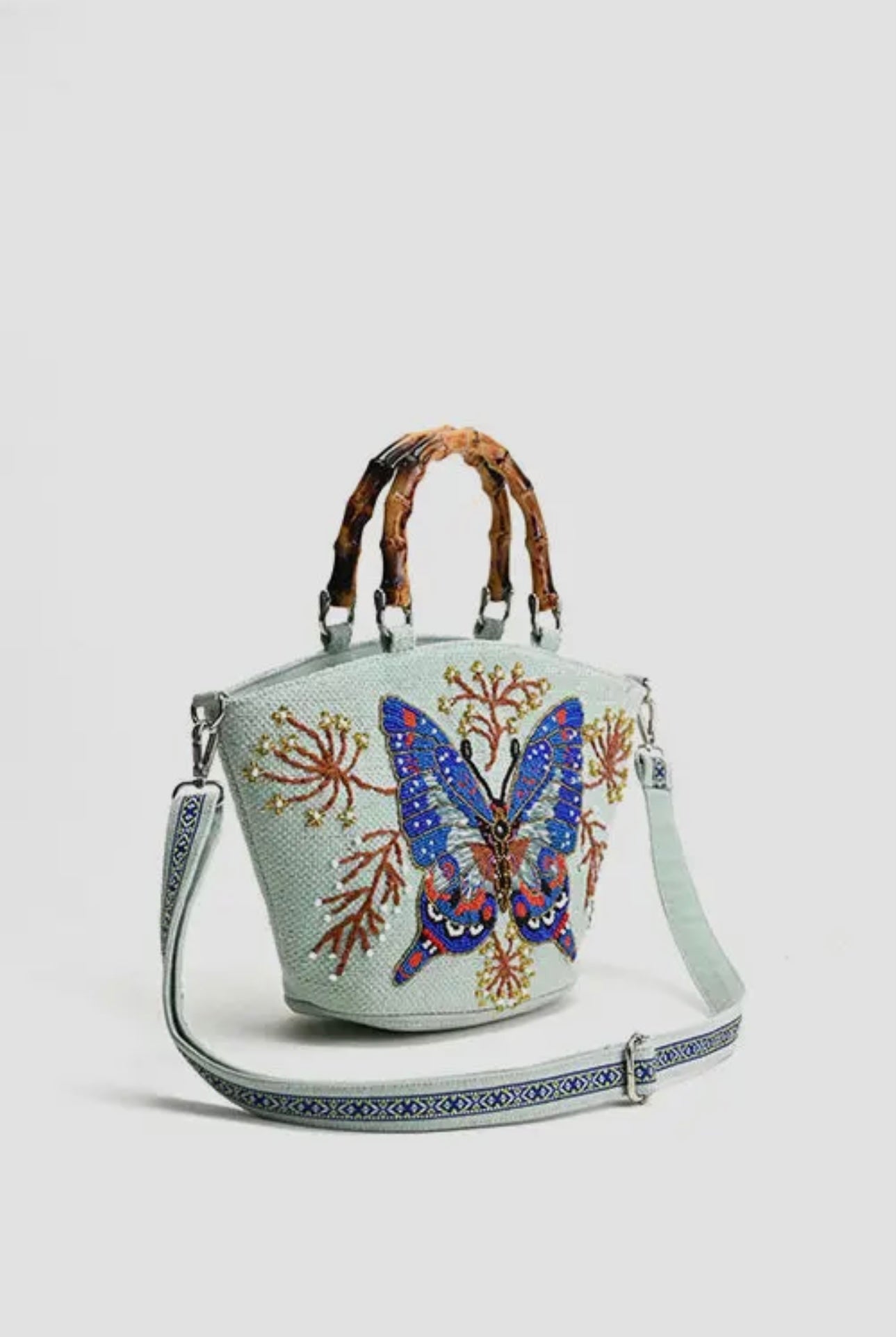 Blue Butterfly Periwinkle Purse