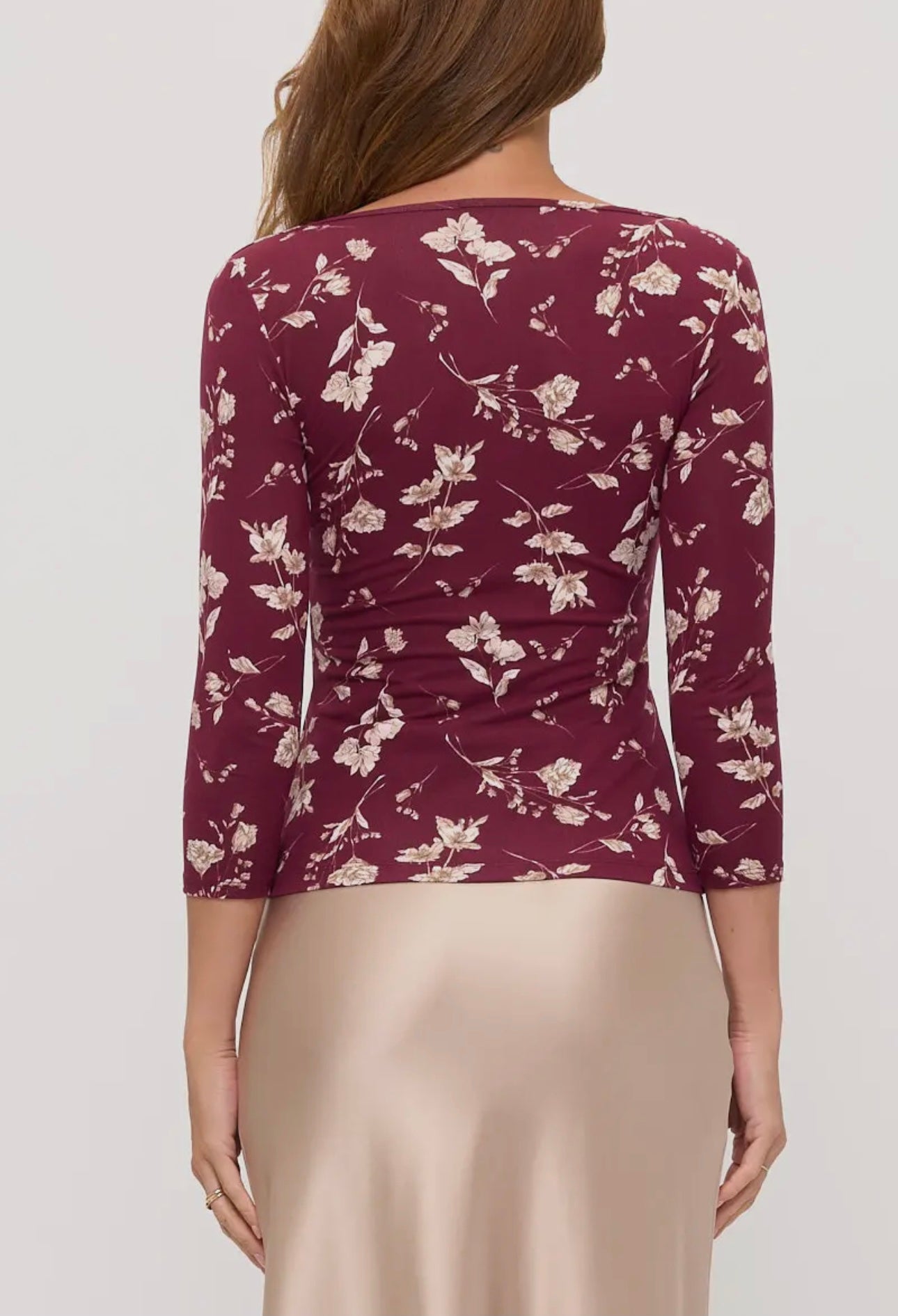Burgundy Floral Blouse