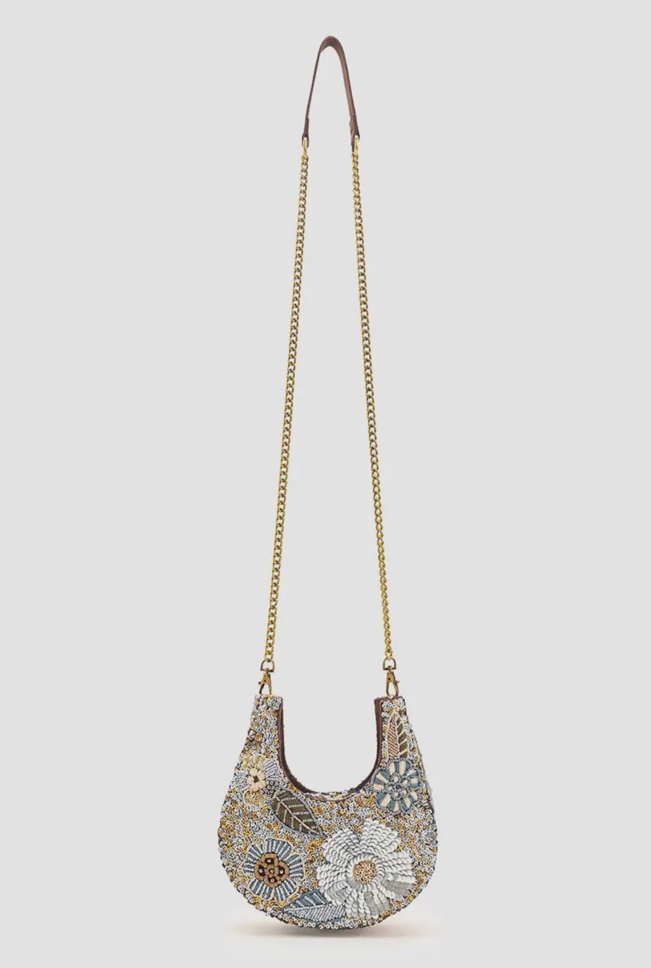 Shimmer Cream & Gold Mini Crossbody