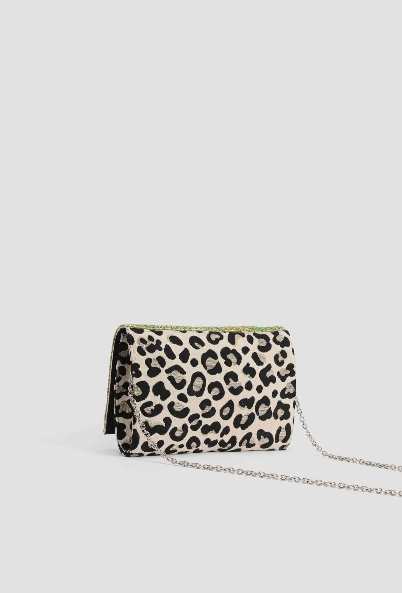 Tropical Embellished Leopard Clutch