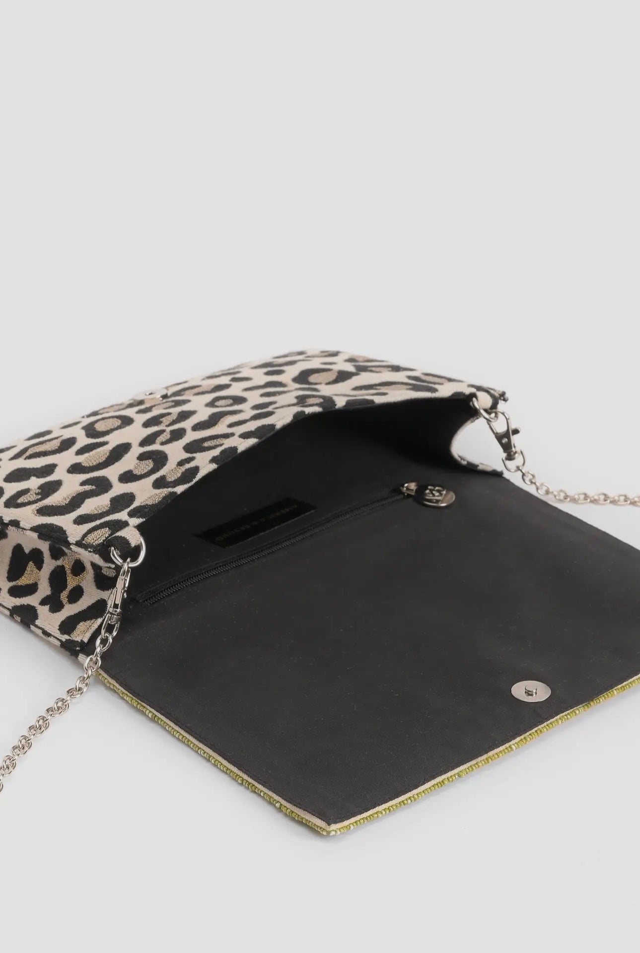Tropical Embellished Leopard Clutch