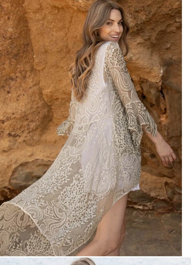 Stunning Italian Embroidered Silk Duster