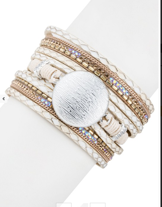 Magnetic Cuff Bracelet in Pretty Metallic Tones