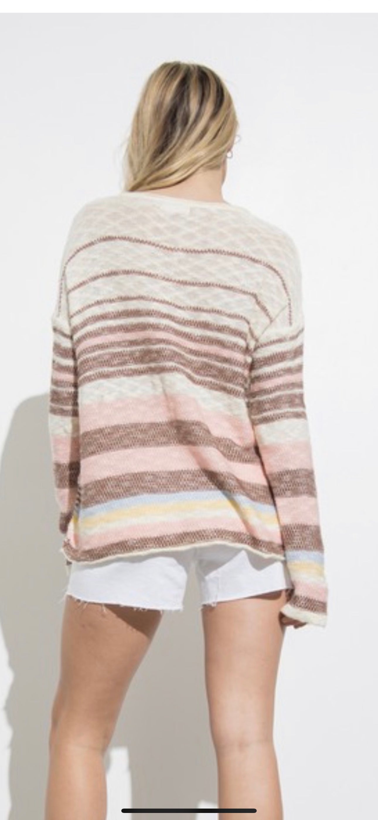 Striped Pink/Mocha Sweater