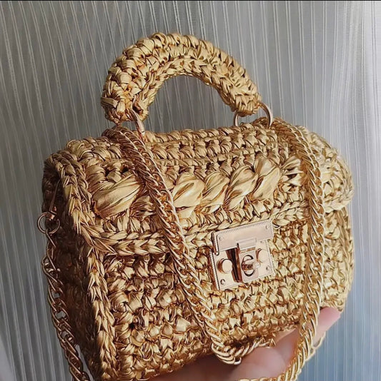 CHQEL Gold Evening Clutch Bag