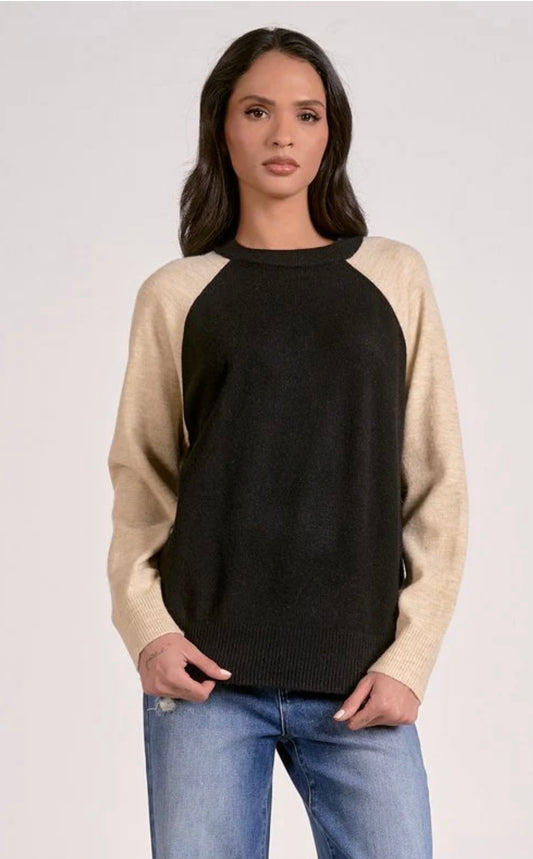 Color Block Crewneck Sweater