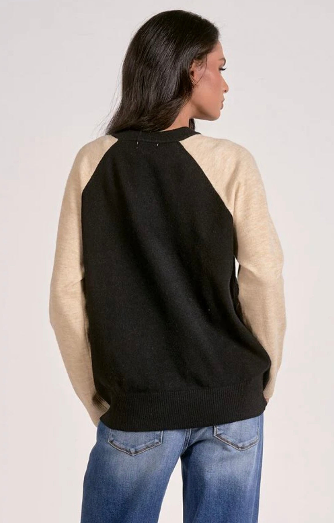 Color Block Crewneck Sweater