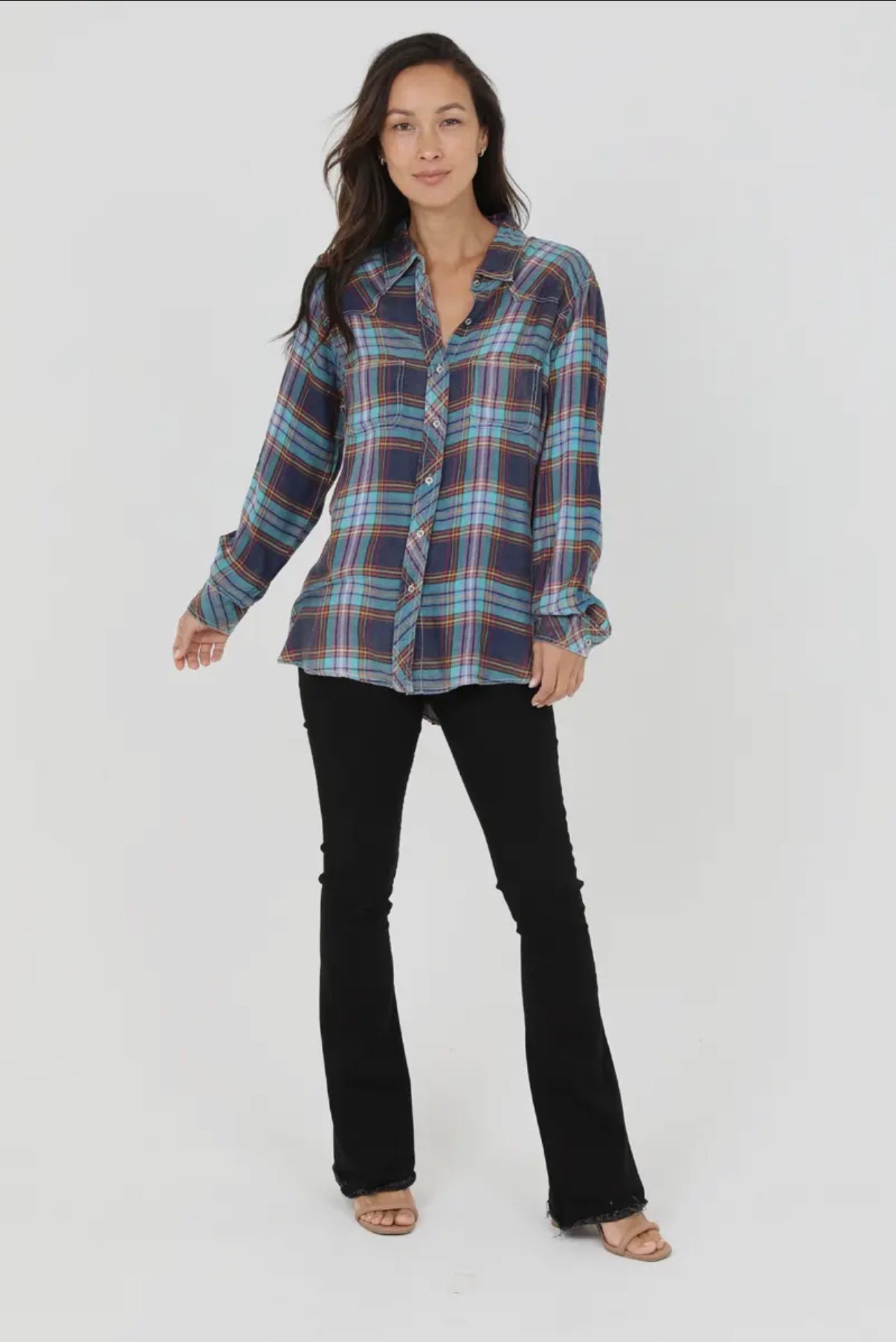 Plaid Button Front Shirt