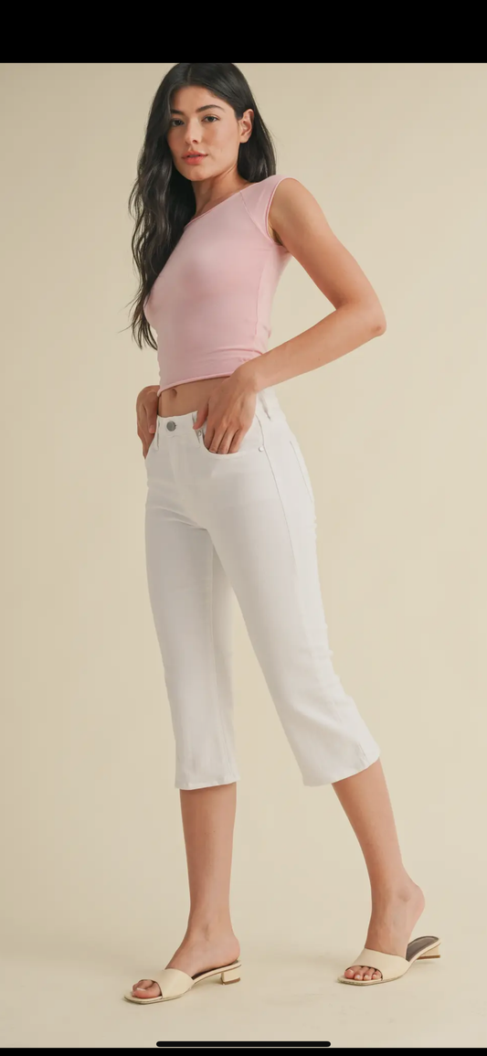 White Capri Jeans