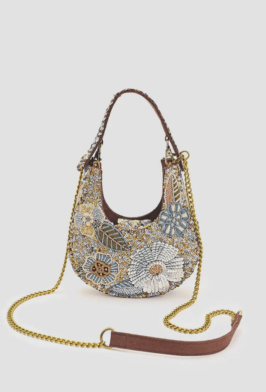 Shimmer Cream & Gold Mini Crossbody