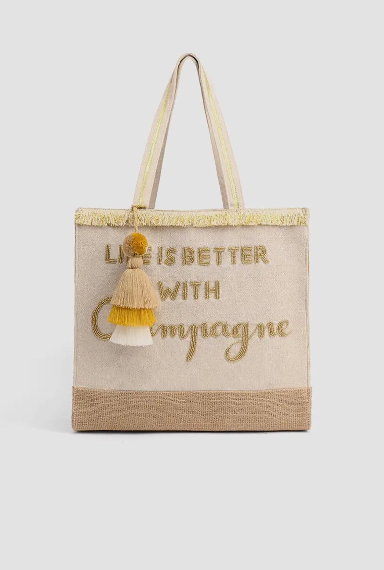 Champagne Forever Tote - Hand Beaded