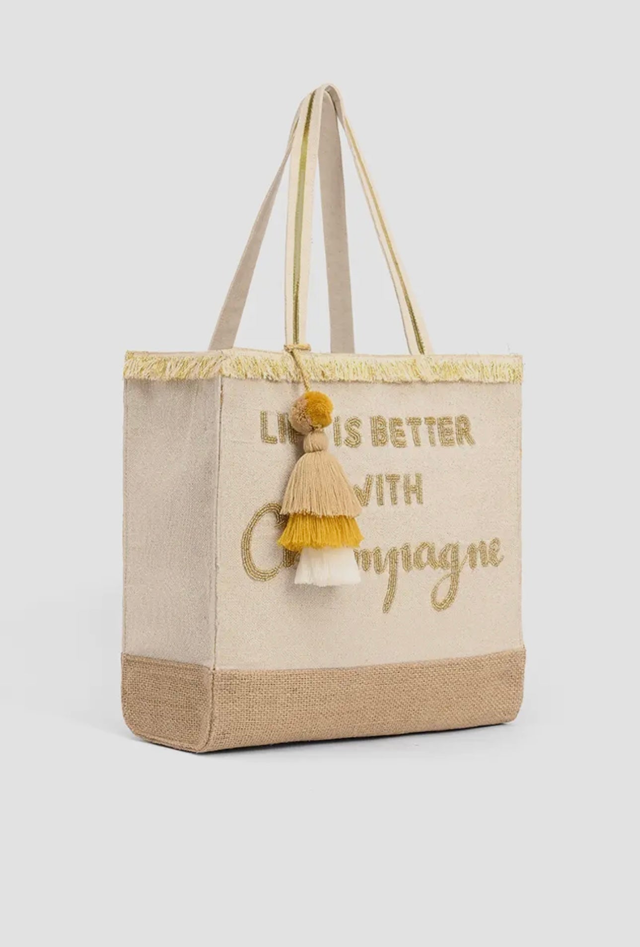 Champagne Forever Tote - Hand Beaded