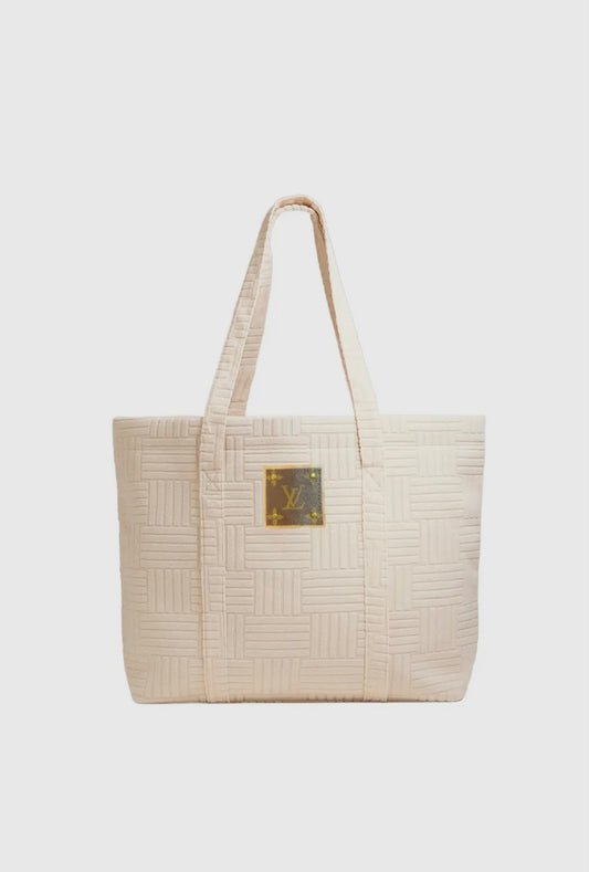 Terry Cloth Tote - Adorned With Genuine Upcycled Material