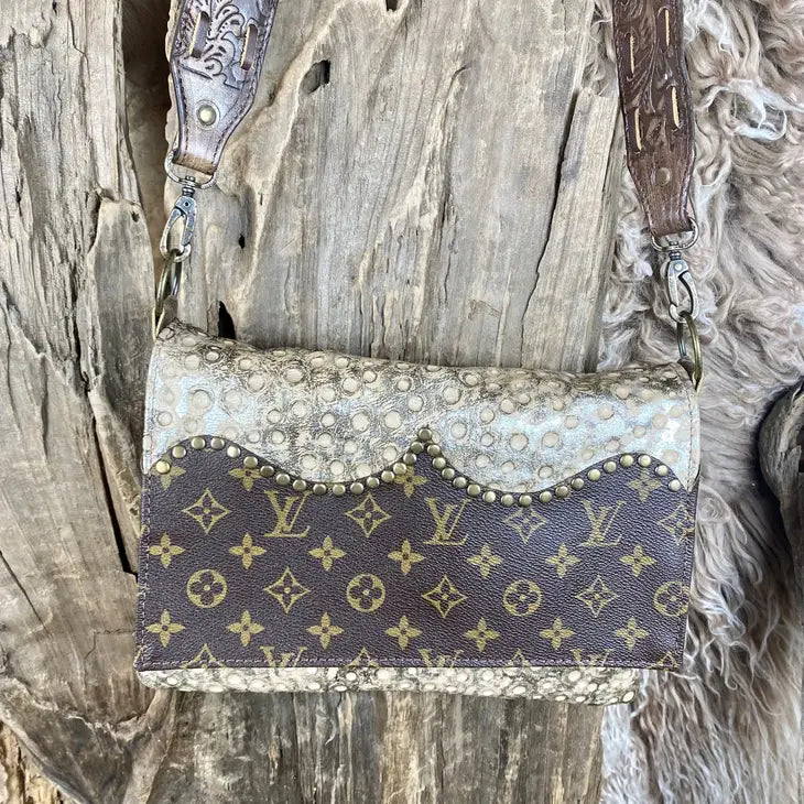 Louis Vuitton Repurposed Flap Bag w/Ostrich Strap