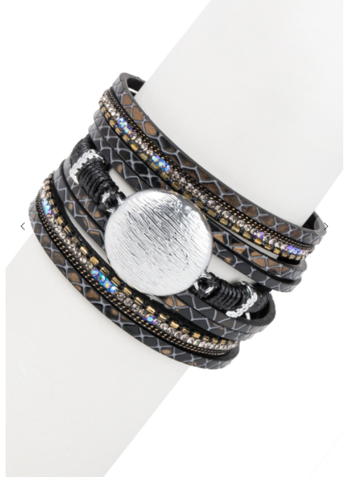 Magnetic Cuff Bracelet in Pretty Metallic Tones